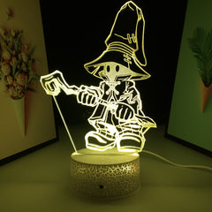 3D LED Final Fantasy Vivi Ornitier Figure  Night Light Home Bedroom Table Decoration Night Light for Children's Festival Birthday Gifts 7 Color Changes With Remote Neon Lamp