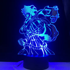 Jojo's Bizarre Adventure Star Platinum for Children Study 3D Led 16 Colors Light Japanese Anime Remote Control Base Table Lamp