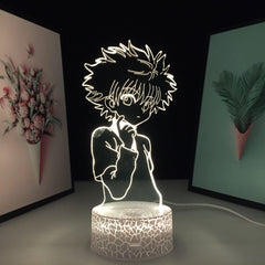 Hunter X Hunter Killua Anime Zoldyck 3D LED Neon LampHome Room Desk Decoration Lamp for Kids Children Birthday Gifts USB Charging