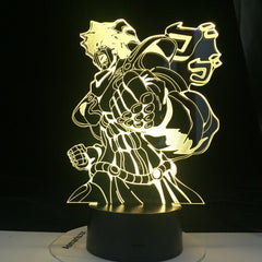 Jojo's Bizarre Adventure Star Platinum for Children Study 3D Led 16 Colors Light Japanese Anime Remote Control Base Table Lamp