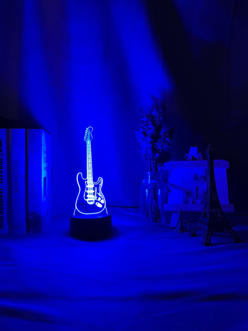 Musical Instrument Baby Night Light Led 7 Colors Changing Bedroom Decor Light Guitar Gift for Kids Girls Table Usb 3d Lamp Bass