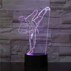 Karate Table Lamp USB Taekwondo Bedroom Lighting Decor Kid Gift 7/16 Colors Night Light Creative 3D LED Light Gradient Vision