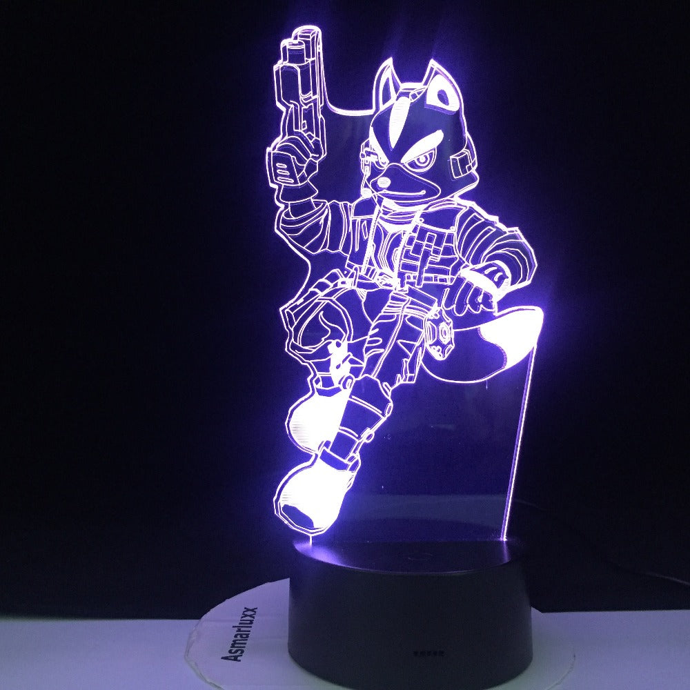Starfox 3D Table Lamp USB Touch Sensor 7 Colors Changing Action Figure Fox Decorative Lamp Child Kids Baby Gift Holiday Deal
