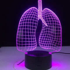 Lungs Shape Nightlight Remote Control 3D Illusion Led Night Light Lamp Figure Bedroom Decor Desk Lamp Dropshipping 2020 Gift