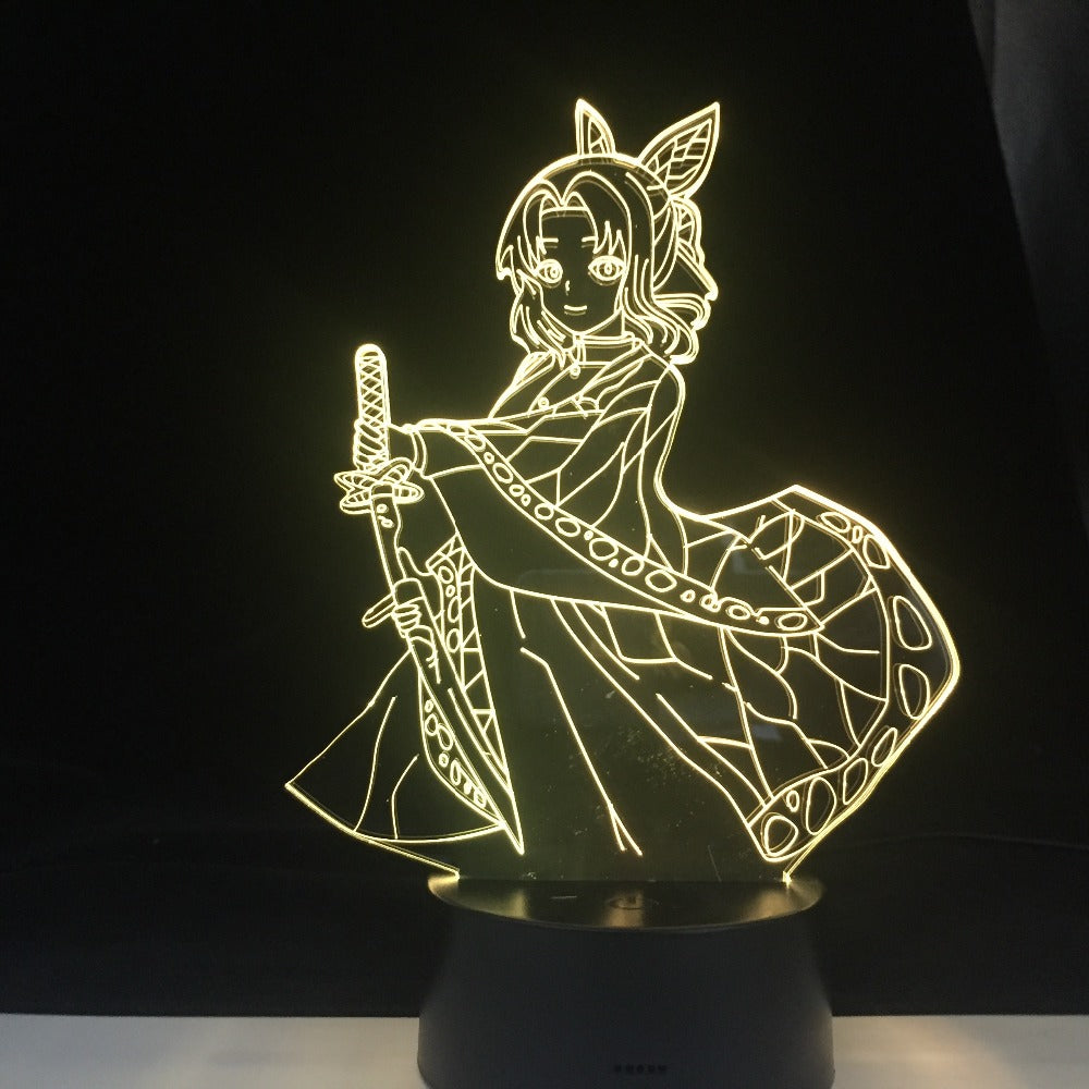SHINOBU KOCHO ANIME LAMP DEMON SLAYER KIMETSU NO YAIBA Colors Remote Control Change Led Night Light Home Decor Gift