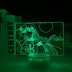 Inuyasha Anime Figure Sesshomaru 3D LED Night Light Home Bedroom Table Decoration Night Light for Children's Festival Birthday Gifts 7 Color Changes With Remote Neon Lamp