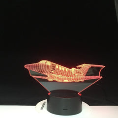Air Plane 3D LED Night Light 16 Colors Changing Lamp Aircraft Christmas Light Acrylic Illusion Desk Lamp For Kids Drop Gift 2074