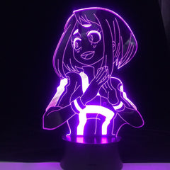 Ochaco Uraraka Anime Lamp My Hero Academia Boku 3D LED Nightlights ANIME LAMP Kids Child Boys Bedroom Decor Acrylic Table Lamp