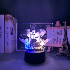 3D LED Lamp Anime FigureNANA Black Stone Bedroom Desk Decoration Small Night Light for Children's Festival Birthday Gifts Neon Lights With Remote
