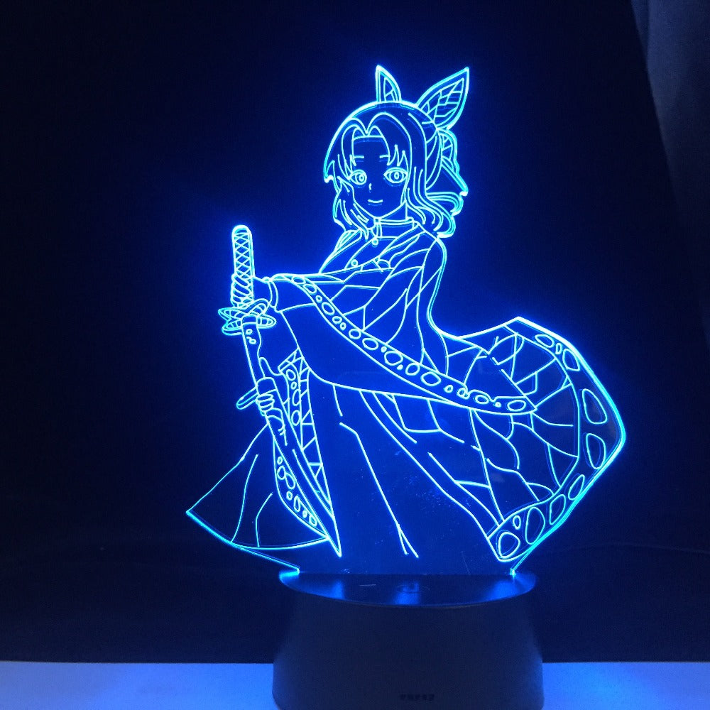 SHINOBU KOCHO ANIME LAMP DEMON SLAYER KIMETSU NO YAIBA Colors Remote Control Change Led Night Light Home Decor Gift
