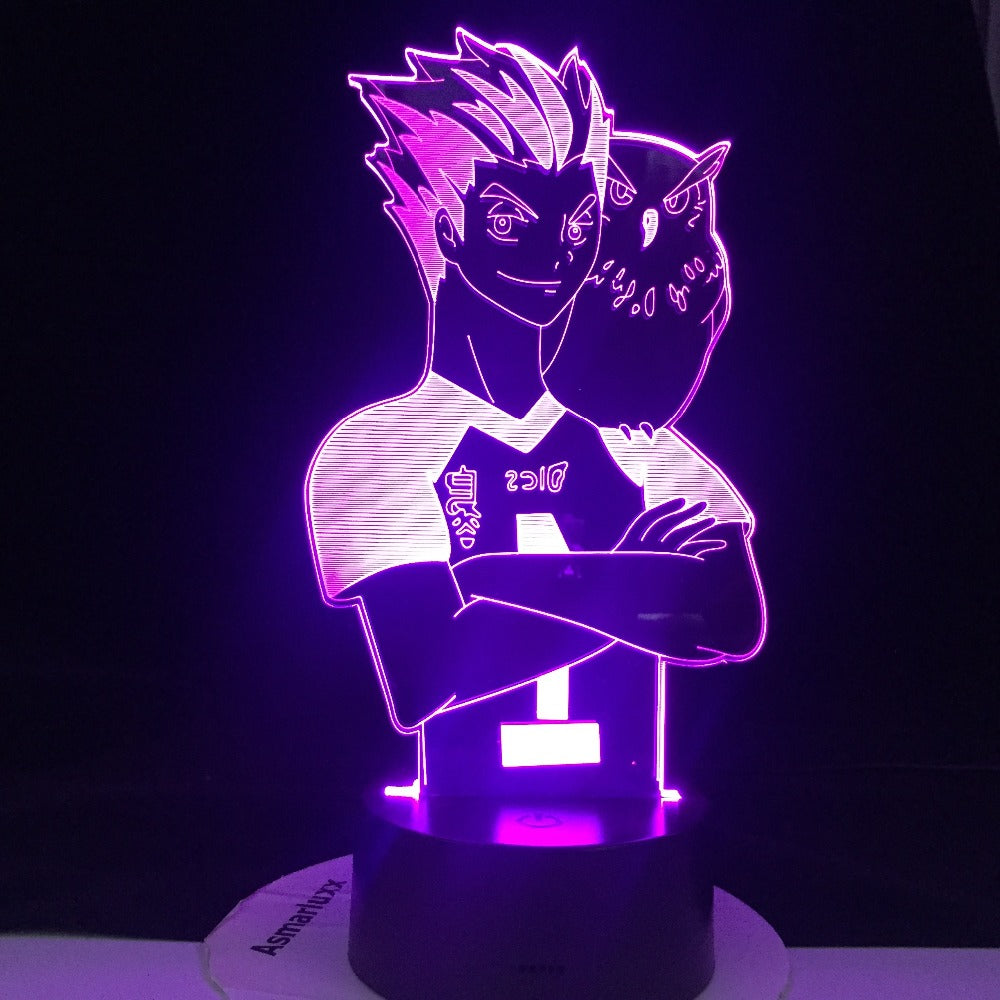 Shoyo Sugawara Koushi Kageyama Tobio Anime Haikyuu Hinata Figure 3d Night Light Lamp with Motion Sensor 3d Illusion Light Gift