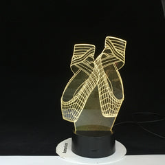 Ballet Shoes Shape 3D LED Night Lights Colorful Led USB Table Lamp Girl Bedside Decor Creative Lighting Gift Dropshipping 1827