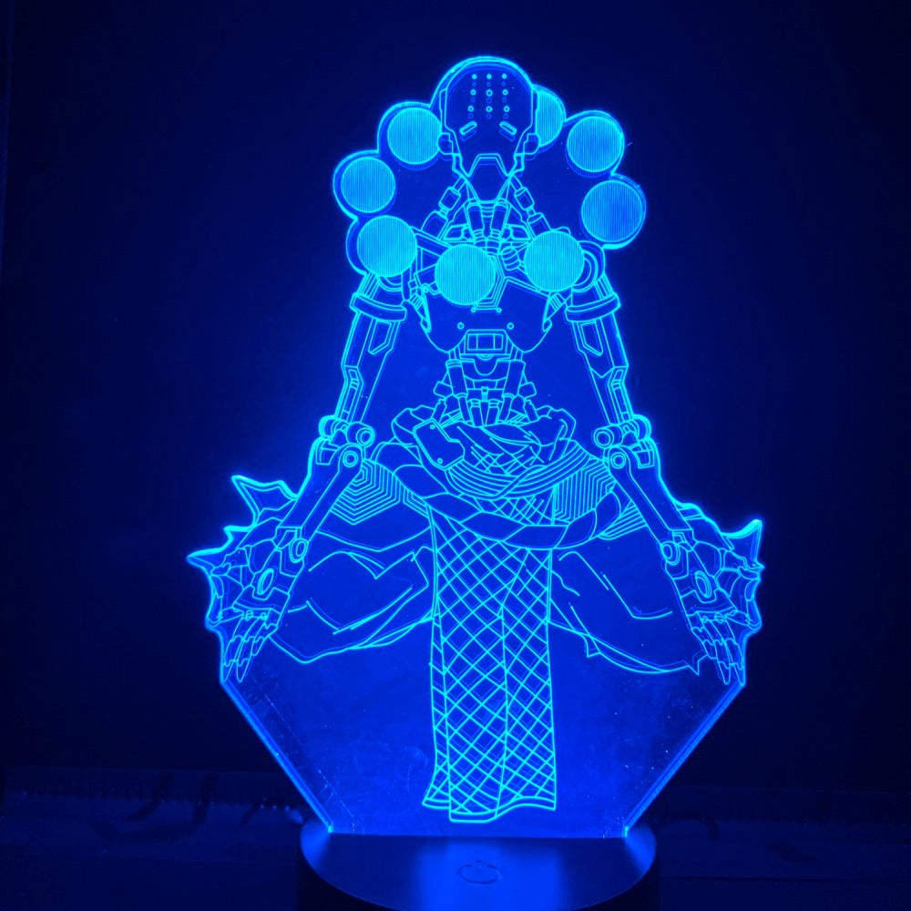 Hero Tekhartha Zenyatta Adventurer 3D Illusion Overwatch Wandering Mechanical Monks 3d Lamp for Boy Kid Gift Led Night Light