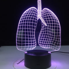 Lungs Shape Nightlight Remote Control 3D Illusion Led Night Light Lamp Figure Bedroom Decor Desk Lamp Dropshipping 2020 Gift