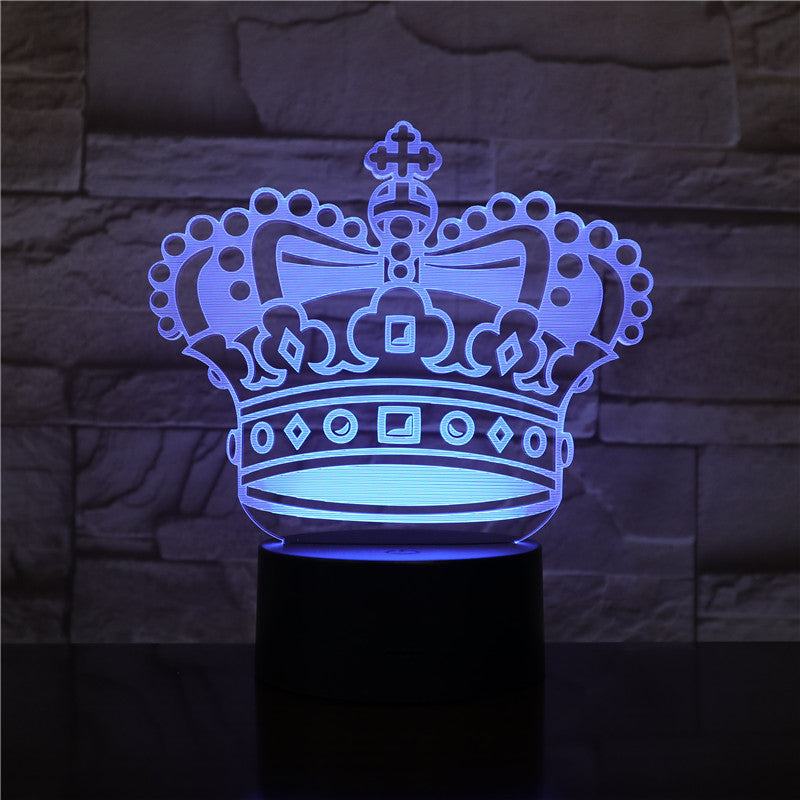 Crown Hat 3D LED Night Lamp Romantic Bedroom Table Lamp Valentines Gifts for Lovers Couples Kids Sleeping Light 3D-2006