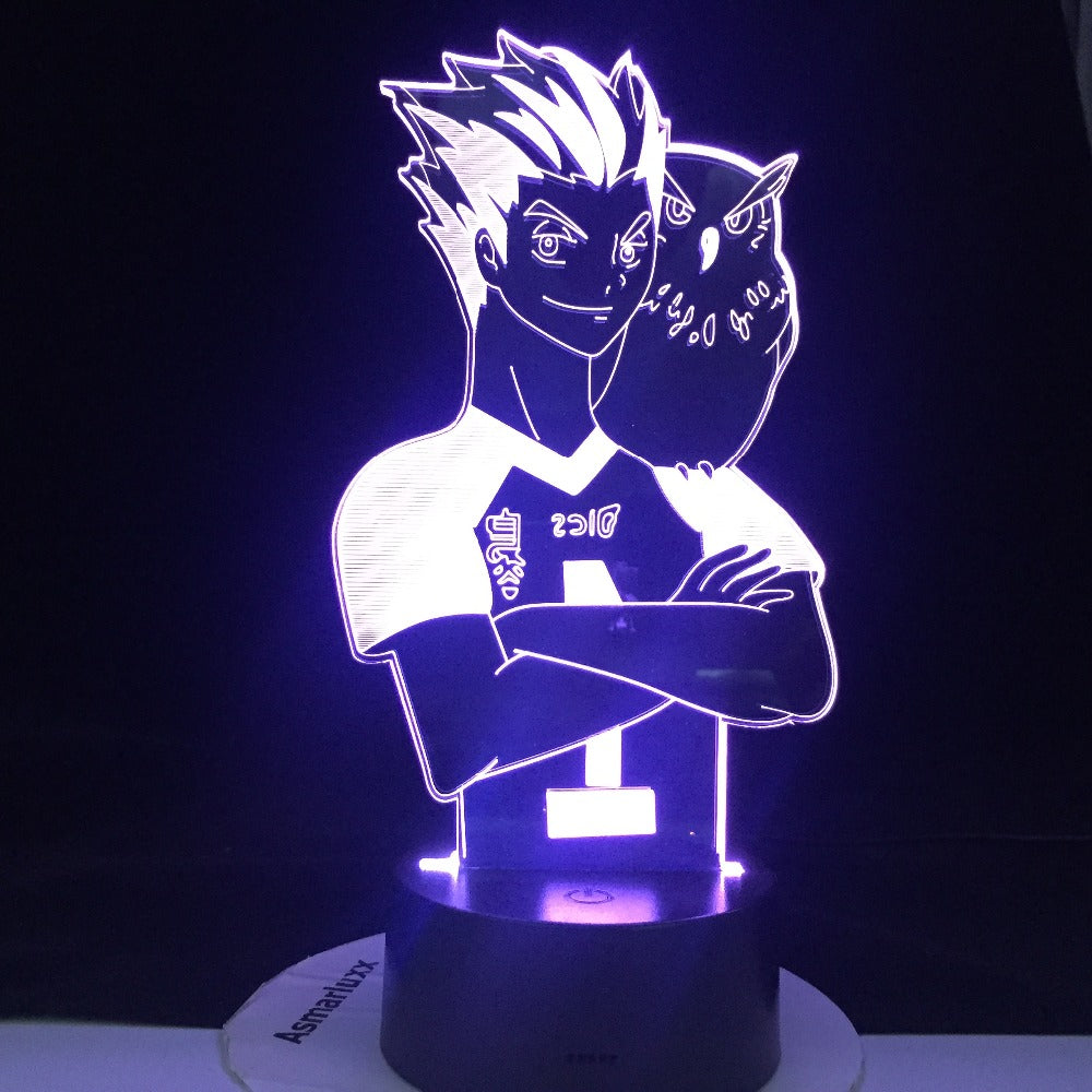 Shoyo Sugawara Koushi Kageyama Tobio Anime Haikyuu Hinata Figure 3d Night Light Lamp with Motion Sensor 3d Illusion Light Gift