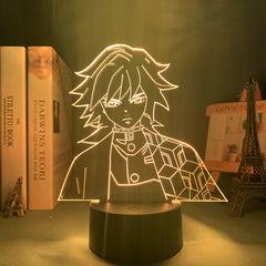 Kimetsu No Yaiba Giyu Tomioka  Anime Figure LED Lamp Home Bedroom Desk Decoration Small Night Light for Kids 7 Colors 3D Light