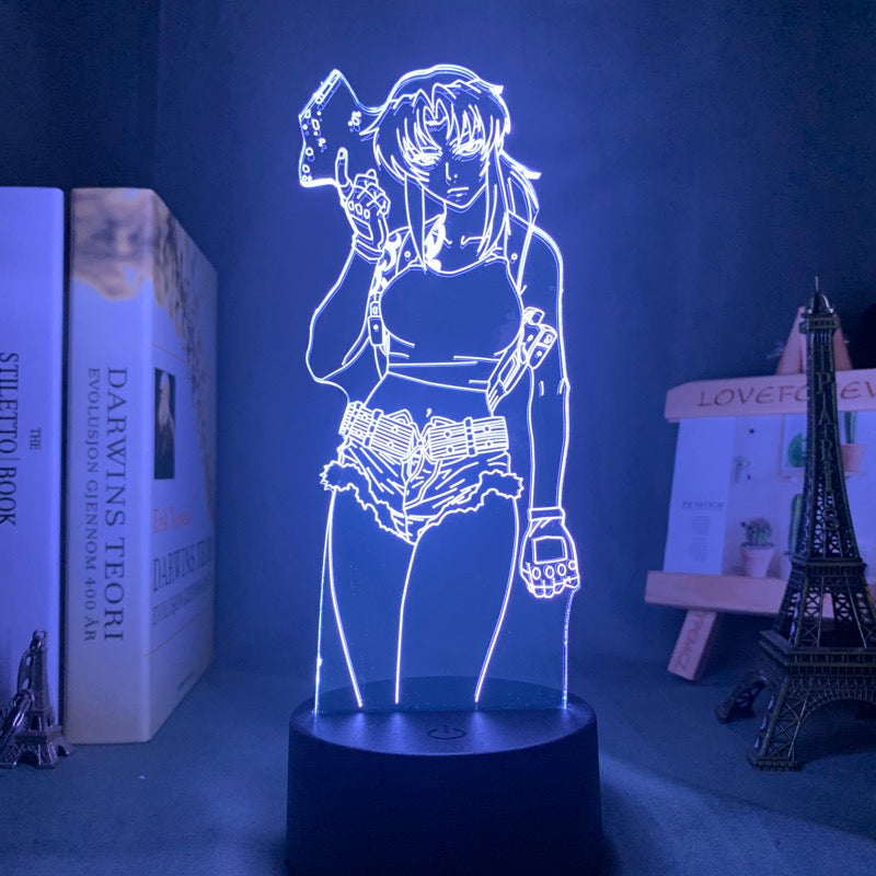 Black Lagoon Revy Led Night Light for Bedroom Decor Colorful Nightlight Anime Gift 3d Lamp Revy Black Lagoon