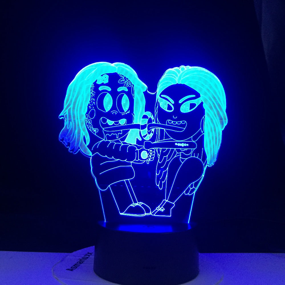 Rapper 6ix9ine Character Famous Fans Popular Gifts Family Party Decor 16 Colors Night Lamp Dropshipping Birthday Christmas lamp