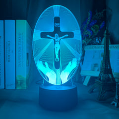 Crucifixion of Jesus Led Night Light for Church Decoration Lights Cool Gift for Christians Usb Battery Powered Room Table Lamp