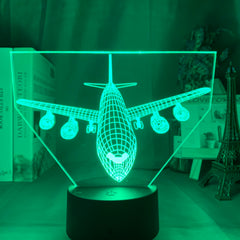 Acrylic 3d Illusion Led Night Light Airplane Model Nightlight Gift for Kids Child Bedroom Decoration Colorful 3d Lamp Bedside