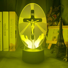 Crucifixion of Jesus Led Night Light for Church Decoration Lights Cool Gift for Christians Usb Battery Powered Room Table Lamp