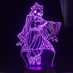 Acrylic Led Night Light Anime Demon Slayer Agatsuma Zenitsu Figure for Kids Child Bedroom Decor Cool Kimetsu No Yaiba Lamp Gift