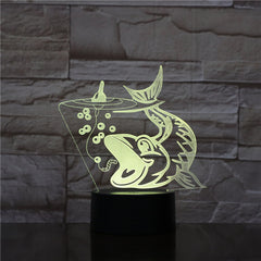 7 Color Fish Shape 3D LED Night Light RGB Mood Animal USB Touch Desk Table Lamp Home Bedroom Party Decor For Kids Gift Drop 1545