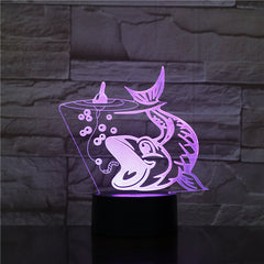 7 Color Fish Shape 3D LED Night Light RGB Mood Animal USB Touch Desk Table Lamp Home Bedroom Party Decor For Kids Gift Drop 1545