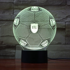 Football 3 - 3D Optical Illusion LED Lamp Hologram