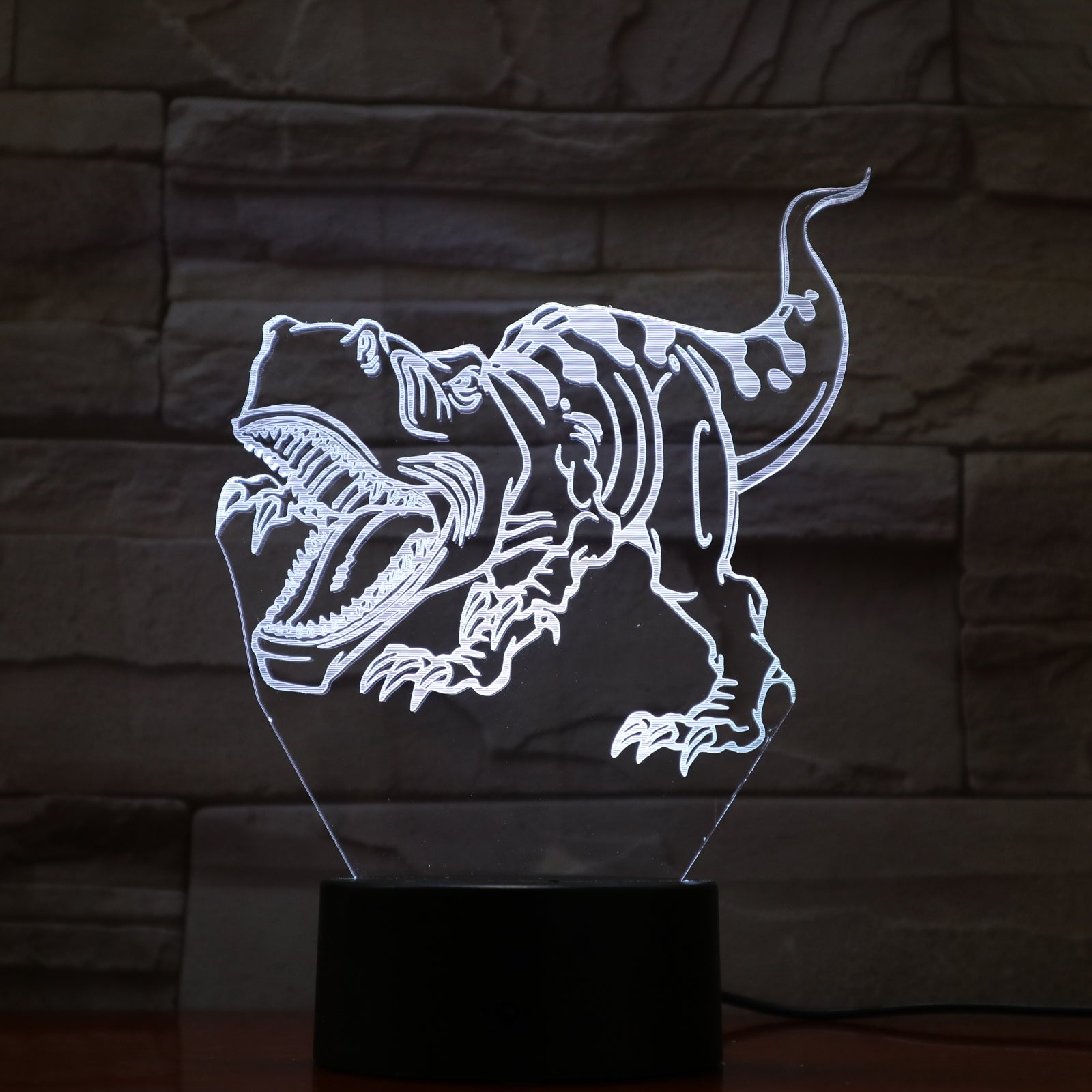 USB Dinosaur Lamp Novelty Touch Switch Desk LED Night Light 7 Colorful Table Acrylic Lampe Kids Christmas Toys Birth Gift 748