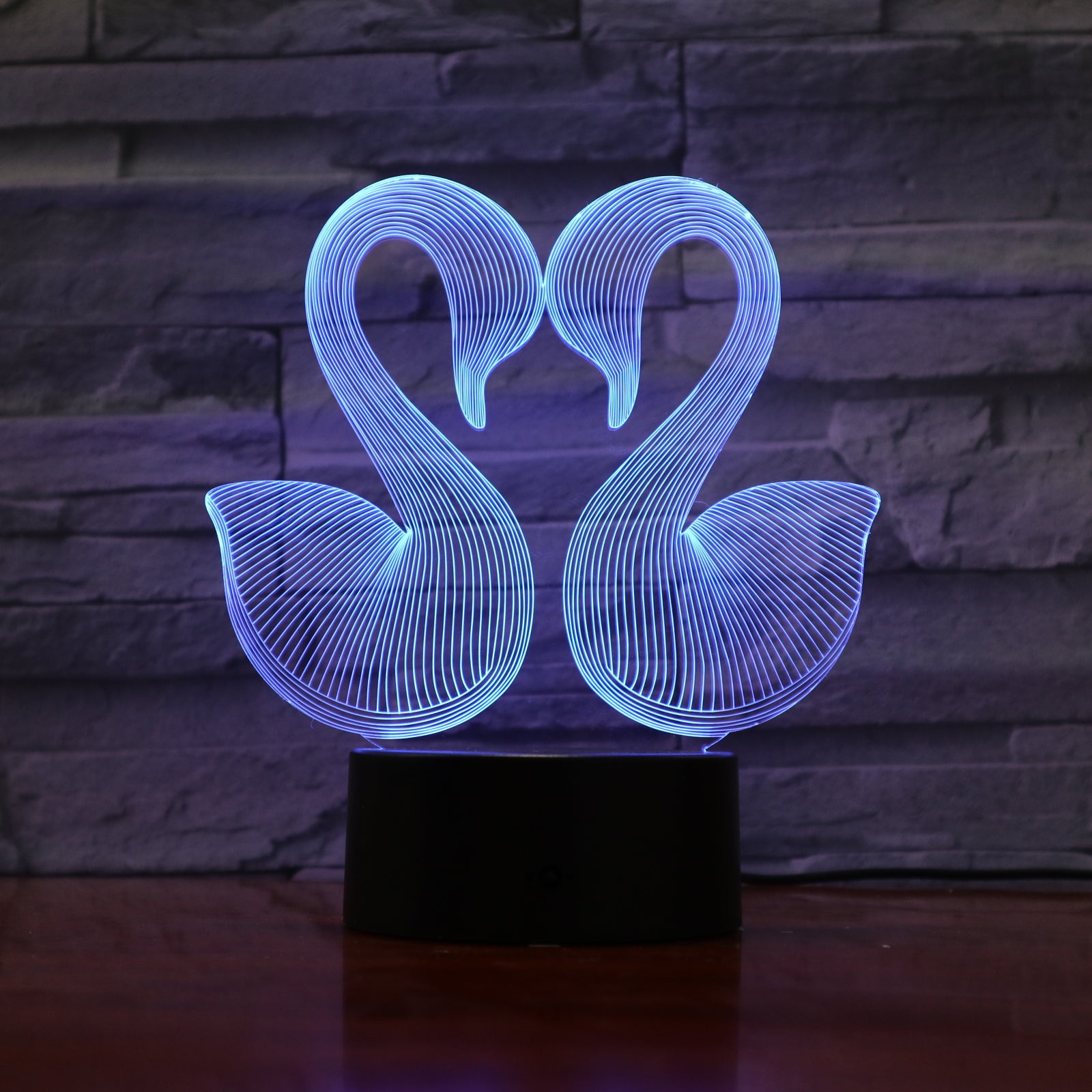 Swans - 3D Optical Illusion LED Lamp Hologram
