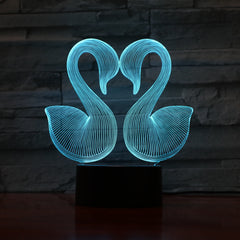 Swans - 3D Optical Illusion LED Lamp Hologram