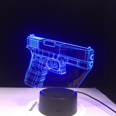 Infantry Night Light LED 3D Illusion USB Touch Sensor RGBW Child Kids Gift FPS Game Weapon Gun M4 AK 47 Table Lamp desk