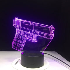 Infantry Night Light LED 3D Illusion USB Touch Sensor RGBW Child Kids Gift FPS Game Weapon Gun M4 AK 47 Table Lamp desk