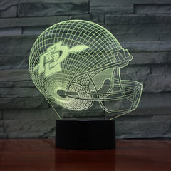 American Football Helmet 4 - 3D Optical Illusion LED Lamp Hologram