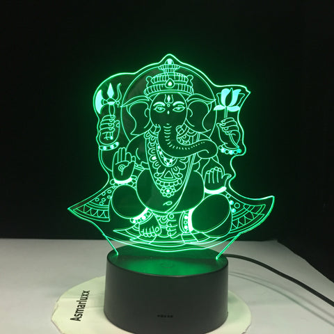 Buddha 7 color changing Night Lamp 3D Atmosphere Bulbing Light Heart visual illusion LED for kids toy Christmas Birthday gifts