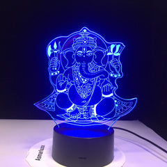 Buddha 7 color changing Night Lamp 3D Atmosphere Bulbing Light Heart visual illusion LED for kids toy Christmas Birthday gifts