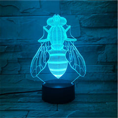 7 Color Changing USB 3D Led Bees Cartoon Animal Desk Lamp Bedroom Night Light Bedside Decor Baby Sleep Lightings 557