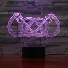Snakes - 3D Optical Illusion LED Lamp Hologram
