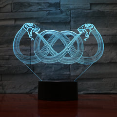 Snakes - 3D Optical Illusion LED Lamp Hologram