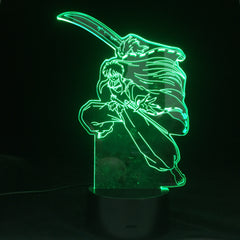 3d Led Lamp Anime Inuyasha for Bedroom Decorative Nightlight Birthday Gift Room Lamp Acrylic Led Night Light Inuyasha