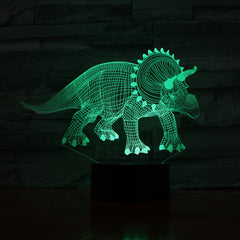 Triceratops - 3D Optical Illusion LED Lamp Hologram