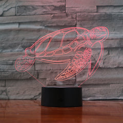 Turtle - 3D Optical Illusion LED Lamp Hologram