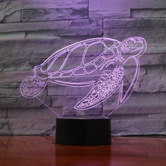 Turtle - 3D Optical Illusion LED Lamp Hologram
