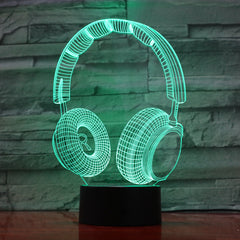 Headphones - 3D Optical Illusion LED Lamp Hologram