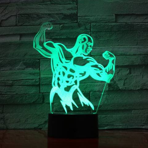 Strong Man - 3D Optical Illusion LED Lamp Hologram