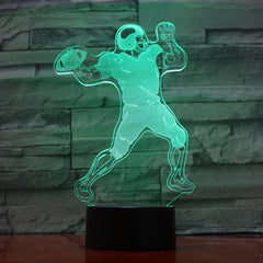 American football - 3D Optical Illusion LED Lamp Hologram