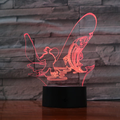 Fisher - 3D Optical Illusion LED Lamp Hologram