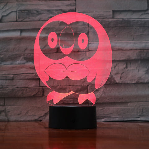 Cartoon Lovely Owl 3D Lamp Acrylic LED Animal Bird Night Light Lamp Baby Sleepping Atmosphere lamp Bedroom Light 841